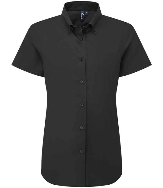 Premier - Ladies Supreme Short Sleeve Oxford Shirt - PR386 BLK XXS