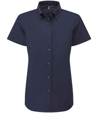 Premier - Ladies Supreme Short Sleeve Oxford Shirt - PR386 BLK XXS