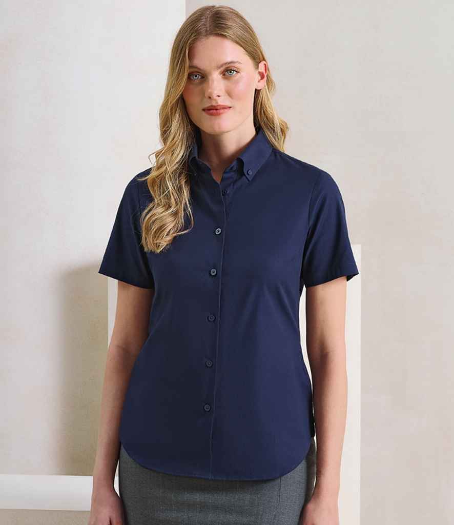 Premier - Ladies Supreme Short Sleeve Oxford Shirt - PR386 NAV XXS