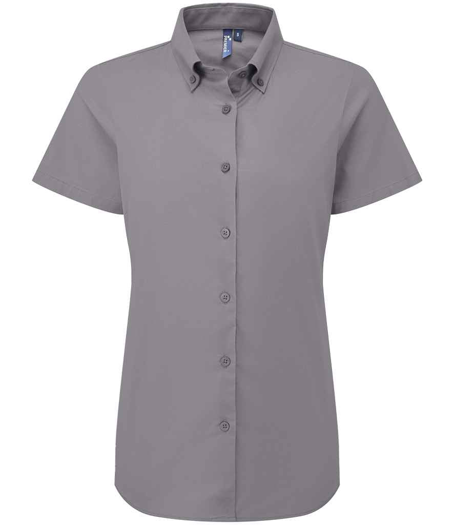 Premier - Ladies Supreme Short Sleeve Oxford Shirt - PR386 BLK XXS
