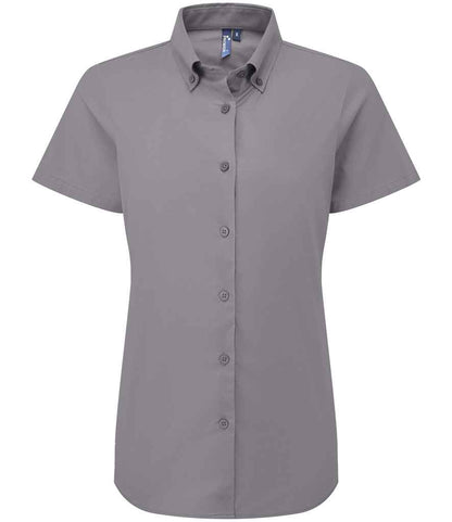 Premier - Ladies Supreme Short Sleeve Oxford Shirt - PR386 BLK XXS