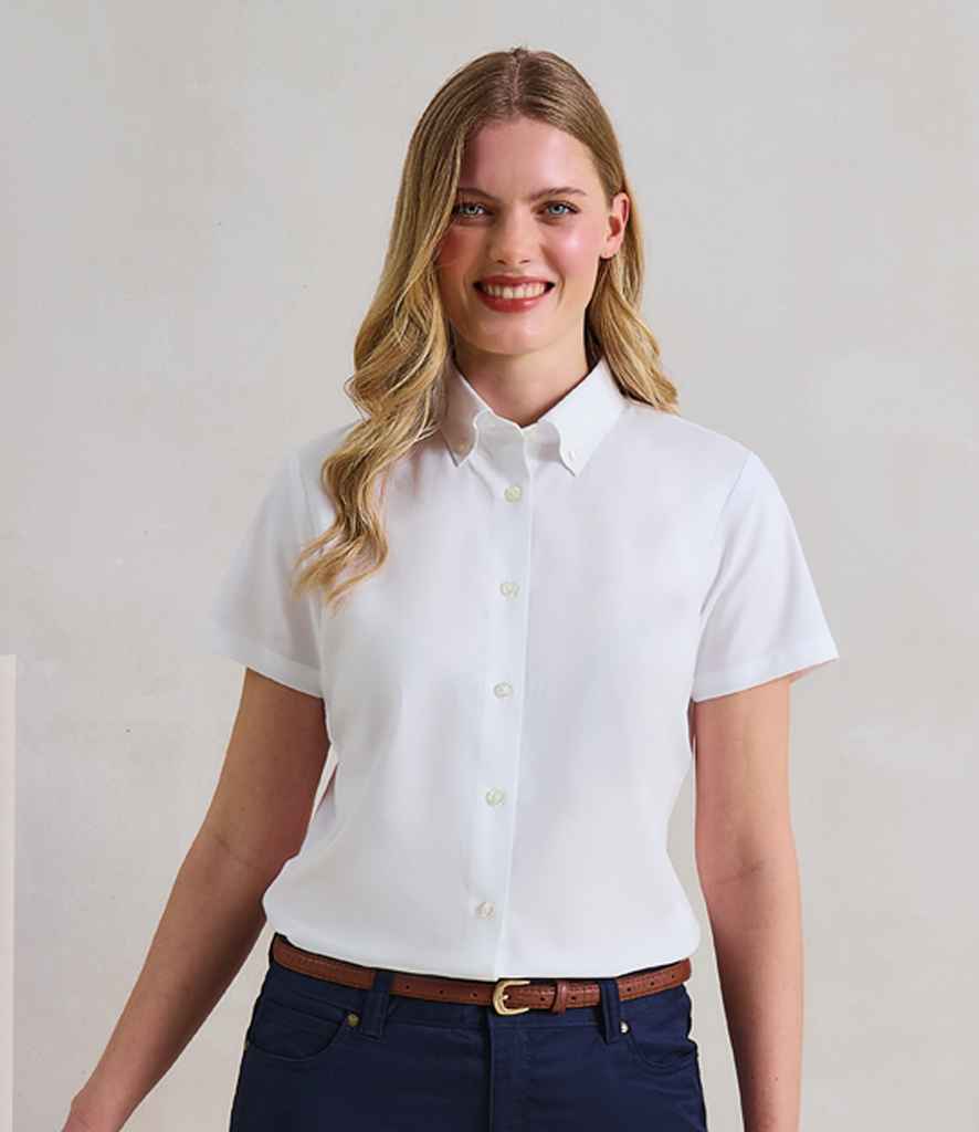 Premier - Ladies Supreme Short Sleeve Oxford Shirt - PR386 WHI XXS