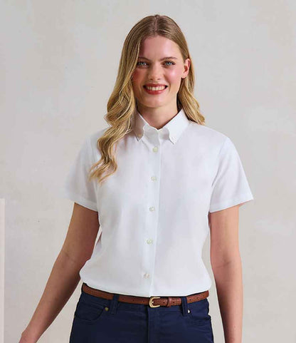 Premier - Ladies Supreme Short Sleeve Oxford Shirt - PR386 WHI XXS