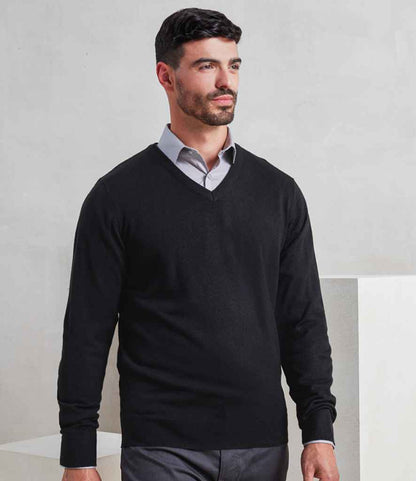 Premier - Essential Acrylic V Neck Sweater - PR400 BLK XS