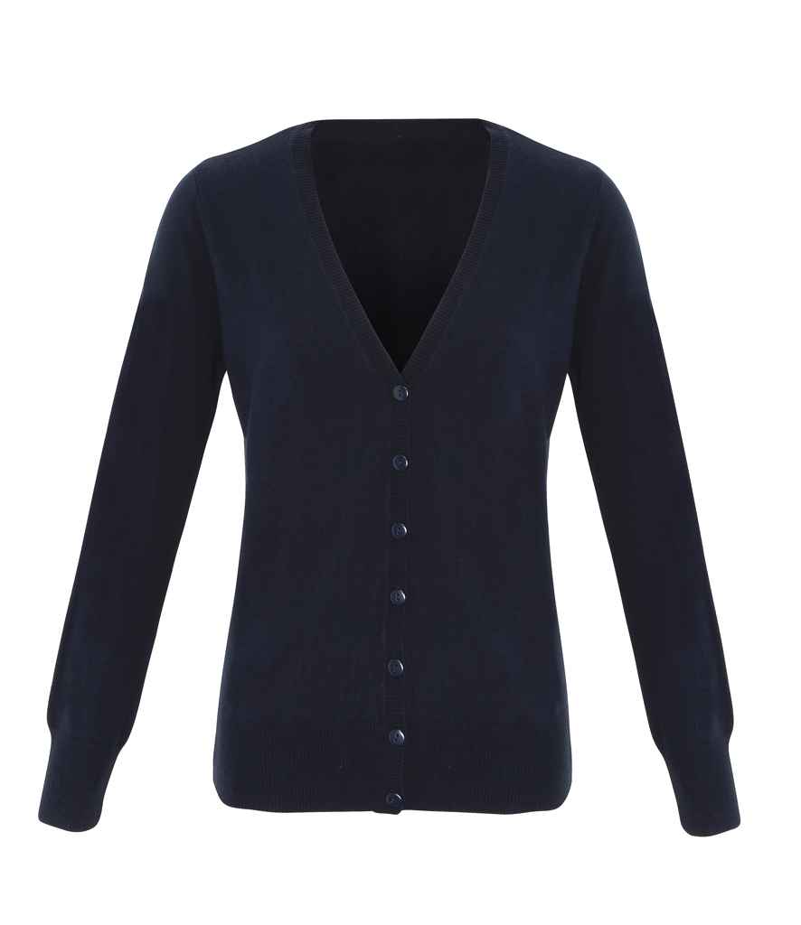 Premier - Ladies Essential Acrylic V Neck Cardigan - PR402 NAV 8