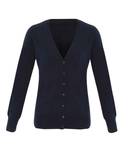 Premier - Ladies Essential Acrylic V Neck Cardigan - PR402 NAV 8