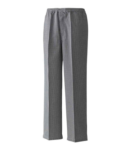 Premier - Pull On Chef's Check Trousers - PR552 BK/WH XS