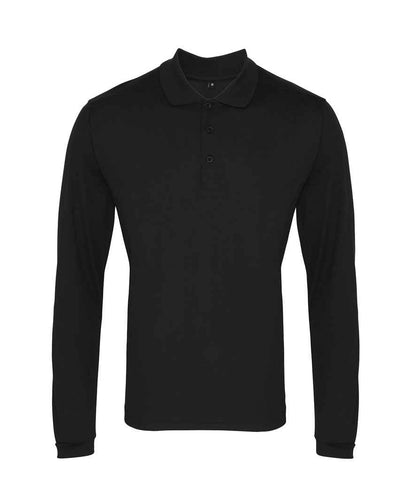 Premier - Long Sleeve Coolchecker® Piqué Polo Shirt - PR617 BLK XS
