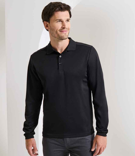 Premier - Long Sleeve Coolchecker® Piqué Polo Shirt - PR617 BLK XS