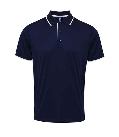 Premier - Contrast Coolchecker® Piqué Polo Shirt - PR618 NV/WH S