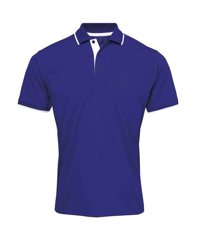 Premier - Contrast Coolchecker® Piqué Polo Shirt - PR618 RY/WH S