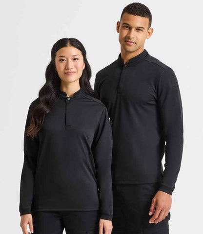 Premier - Essential Coolchecker® Long Sleeve Chef's Shirt - PR647 BLK XS