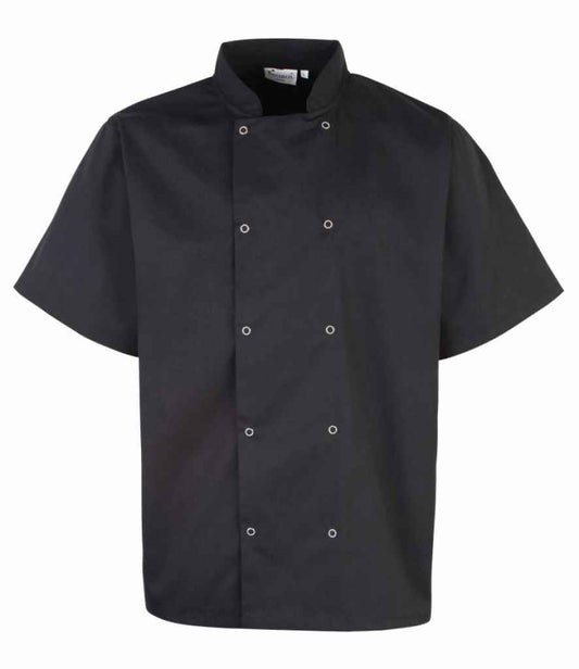 Premier - Short Sleeve Stud Front Chef's Jacket
