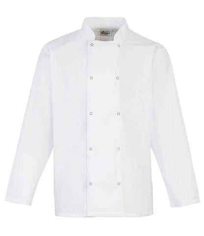 Premier - Long Sleeve Stud Front Chef's Jacket - PR665 WHI XS