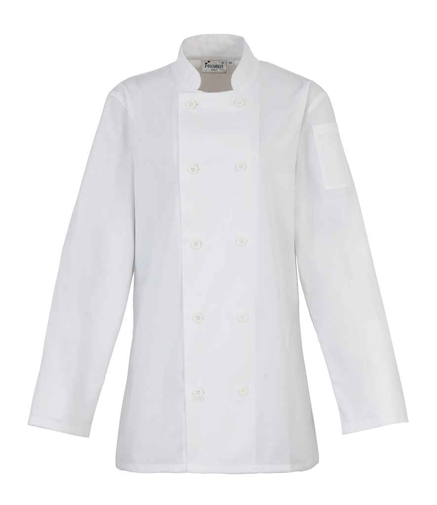 Premier - Ladies Long Sleeve Chef's Jacket - PR671 WHI XS
