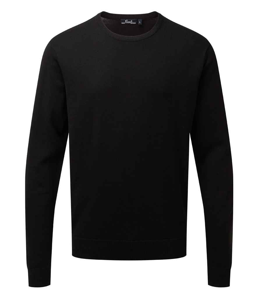 Premier - Cotton Rich Crew Neck Sweater - PR692 BLK XXS