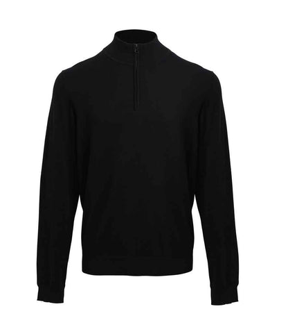 Premier - Zip Neck Sweater - PR695 BLK XS
