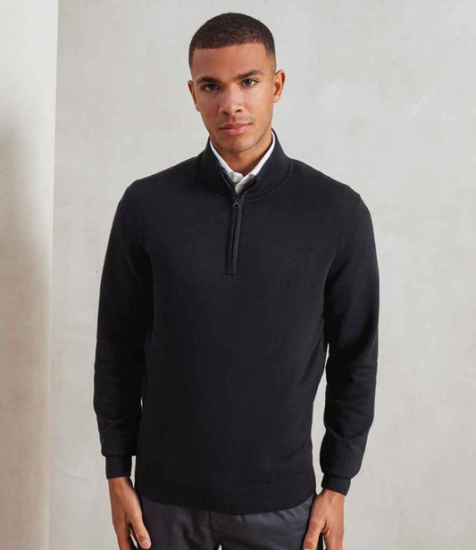Premier - Zip Neck Sweater - PR695 BLK XS