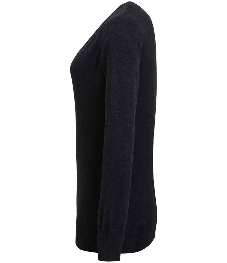 Premier - Ladies Knitted Cotton Acrylic V Neck Sweater - Pierre Francis