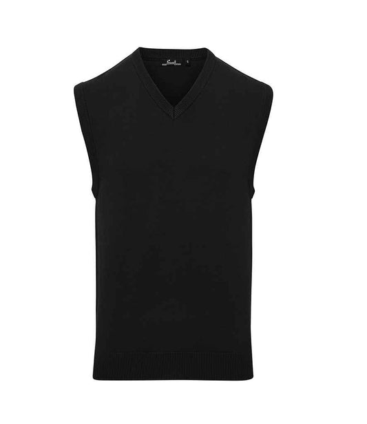 Premier - Sleeveless Cotton Acrylic V Neck Sweater - PR699 BLK XS