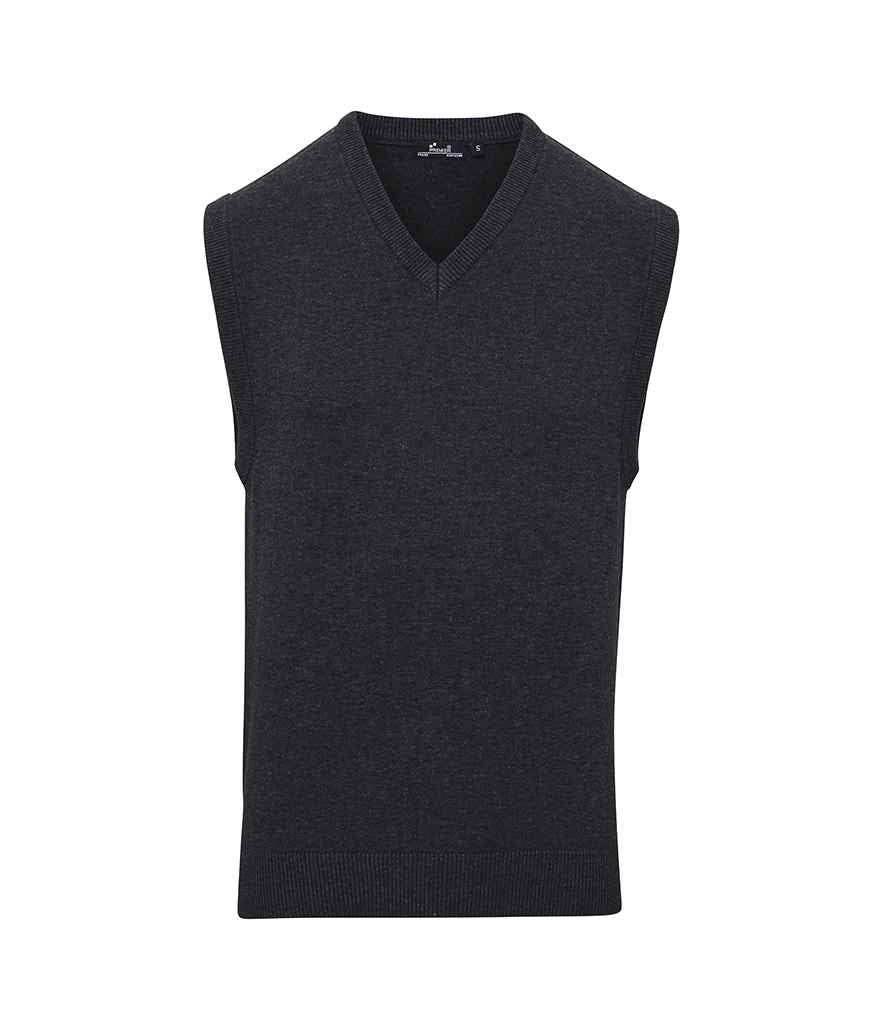 Premier - Sleeveless Cotton Acrylic V Neck Sweater - PR699 BLK XS