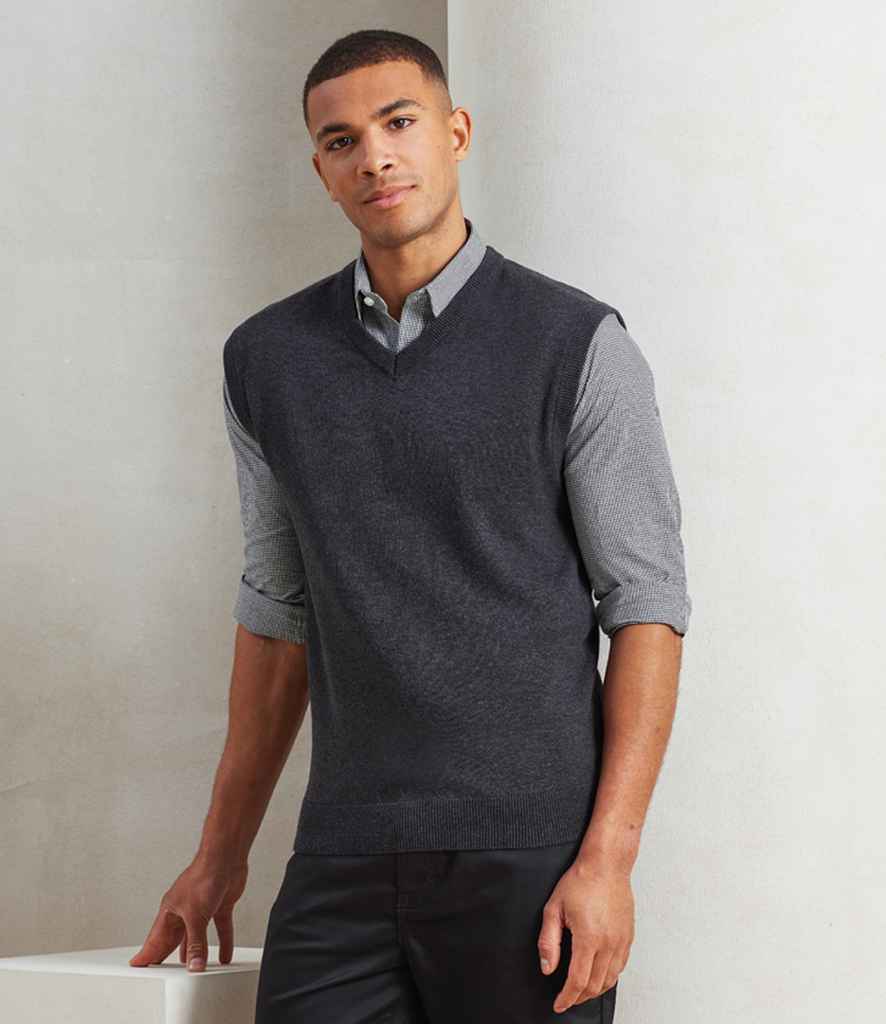 Premier - Sleeveless Cotton Acrylic V Neck Sweater - PR699 CHA XS