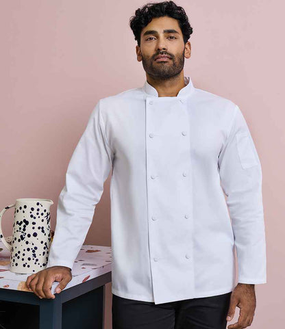 Premier - Coolchecker® Long Sleeve Chef's Jacket - PR903 WHI XS