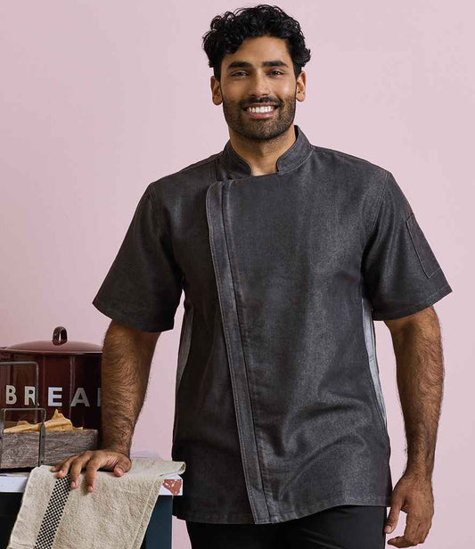Premier - Short Sleeve Zipped Chef's Jacket - PR906 BDM XS