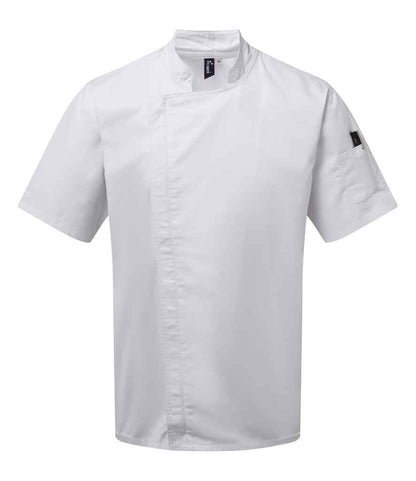 Premier - Short Sleeve Zipped Chef's Jacket - Pierre Francis
