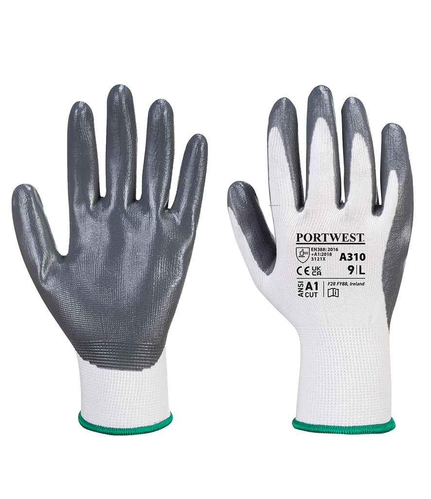 Portwest Flexo Grip Nitrile Gloves - PW074 GRE M