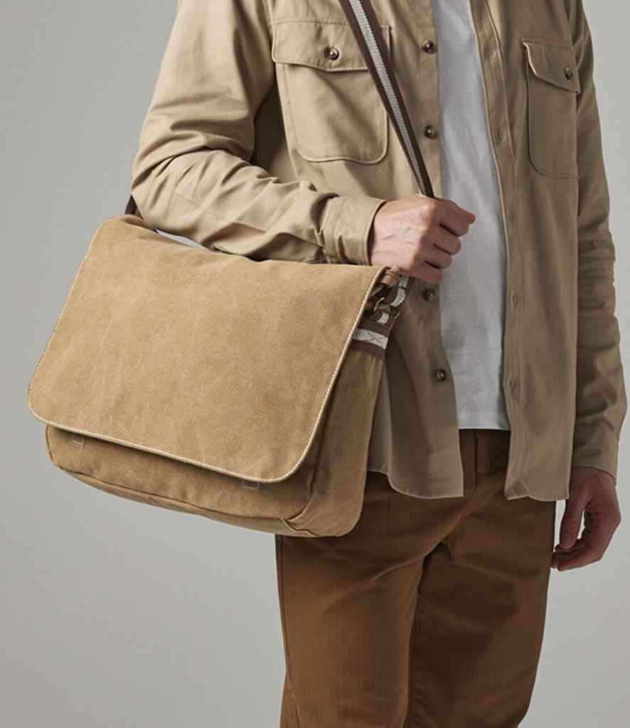Quadra - Vintage Canvas Despatch Bag - QD610 SAH ONE