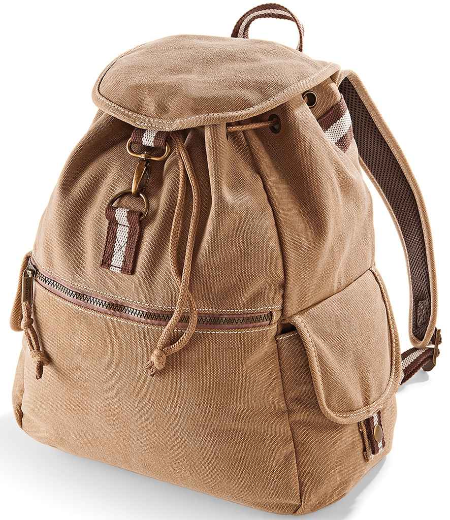 Quadra - Vintage Canvas Backpack - QD612 SAH ONE