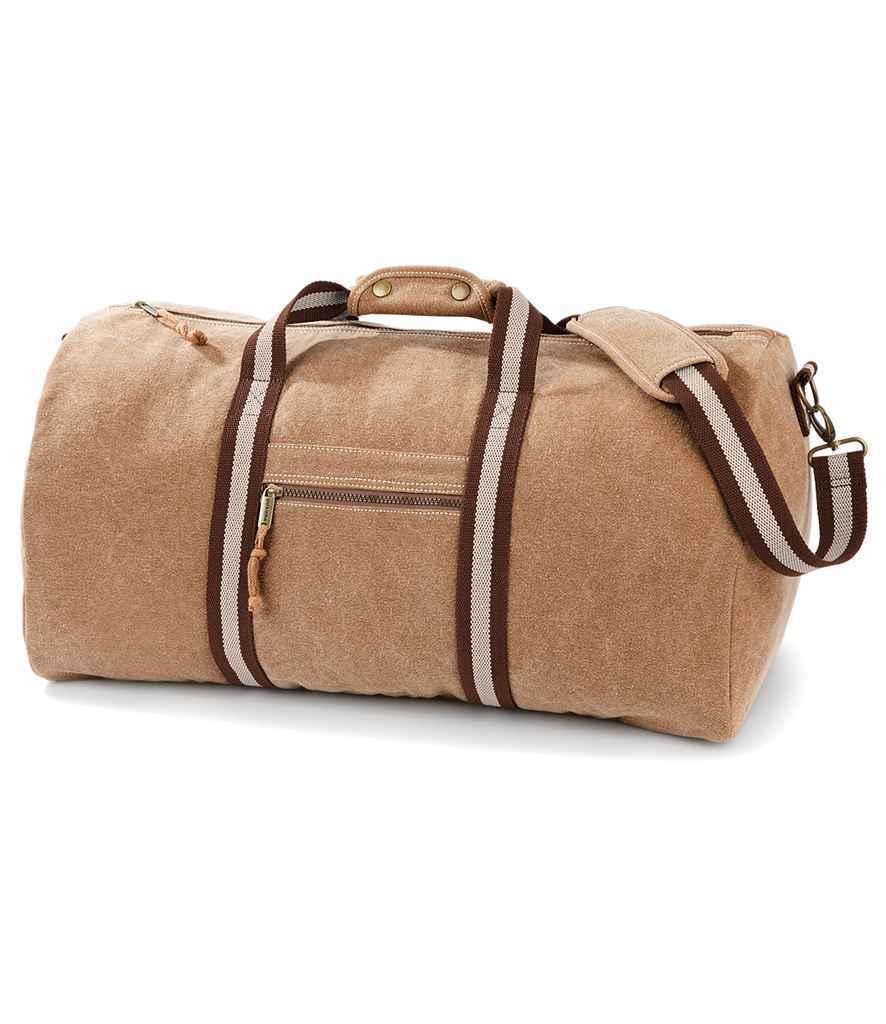 Quadra - Vintage Canvas Holdall - QD613 SAH ONE