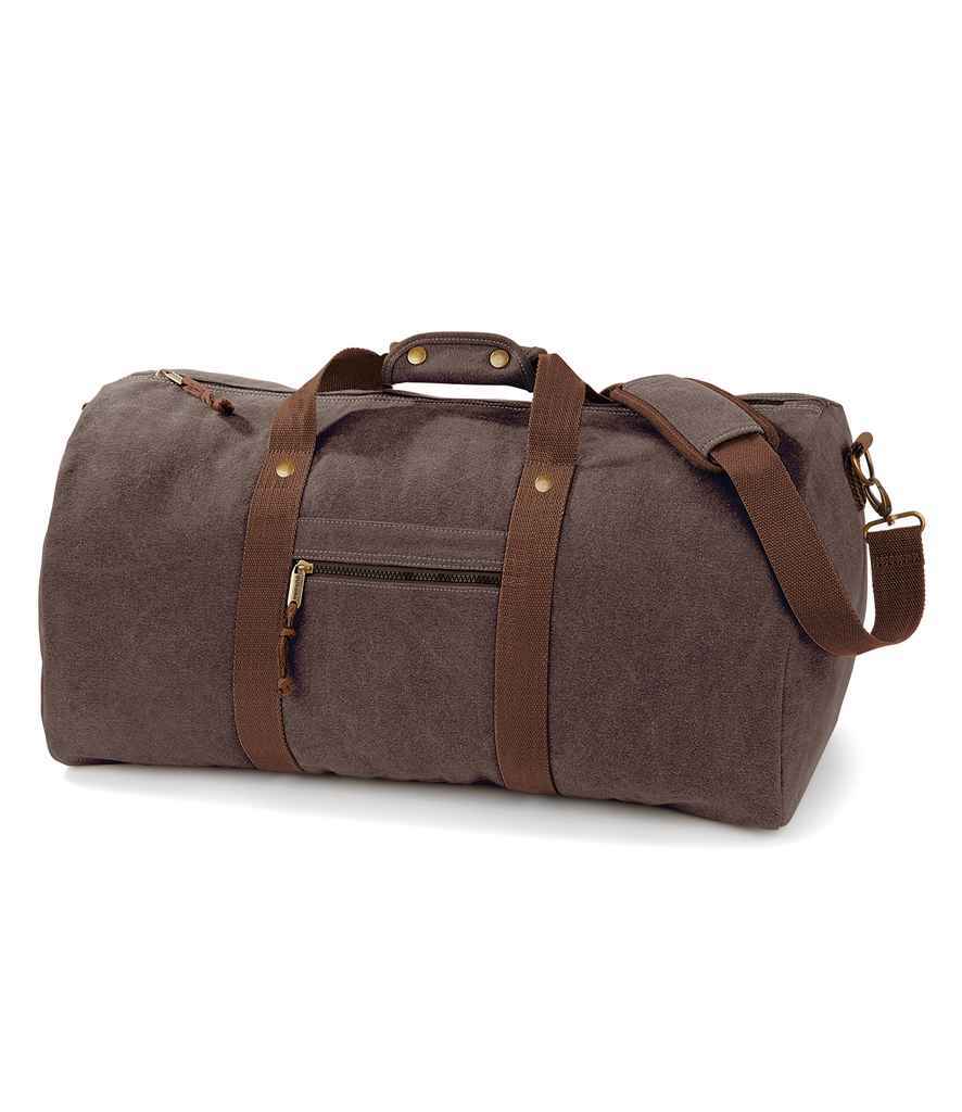 Quadra - Vintage Canvas Holdall - QD613 VBN ONE