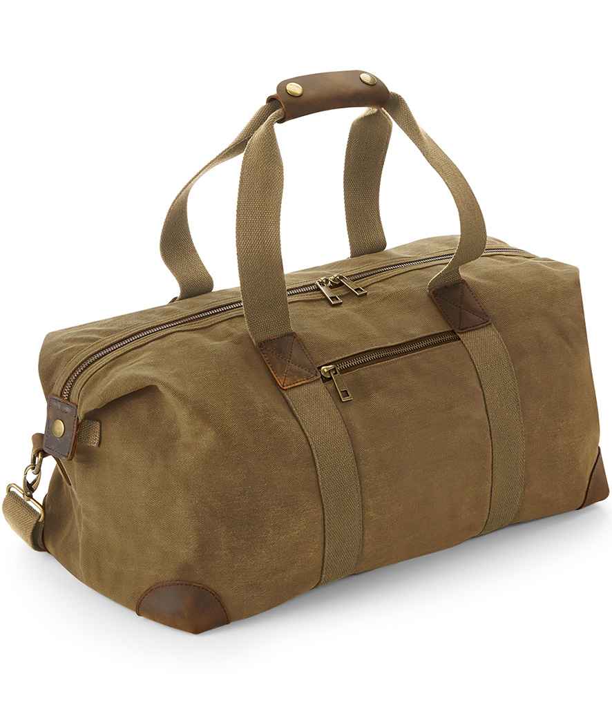 Quadra - Heritage Waxed Canvas Holdall - QD650 BLK ONE