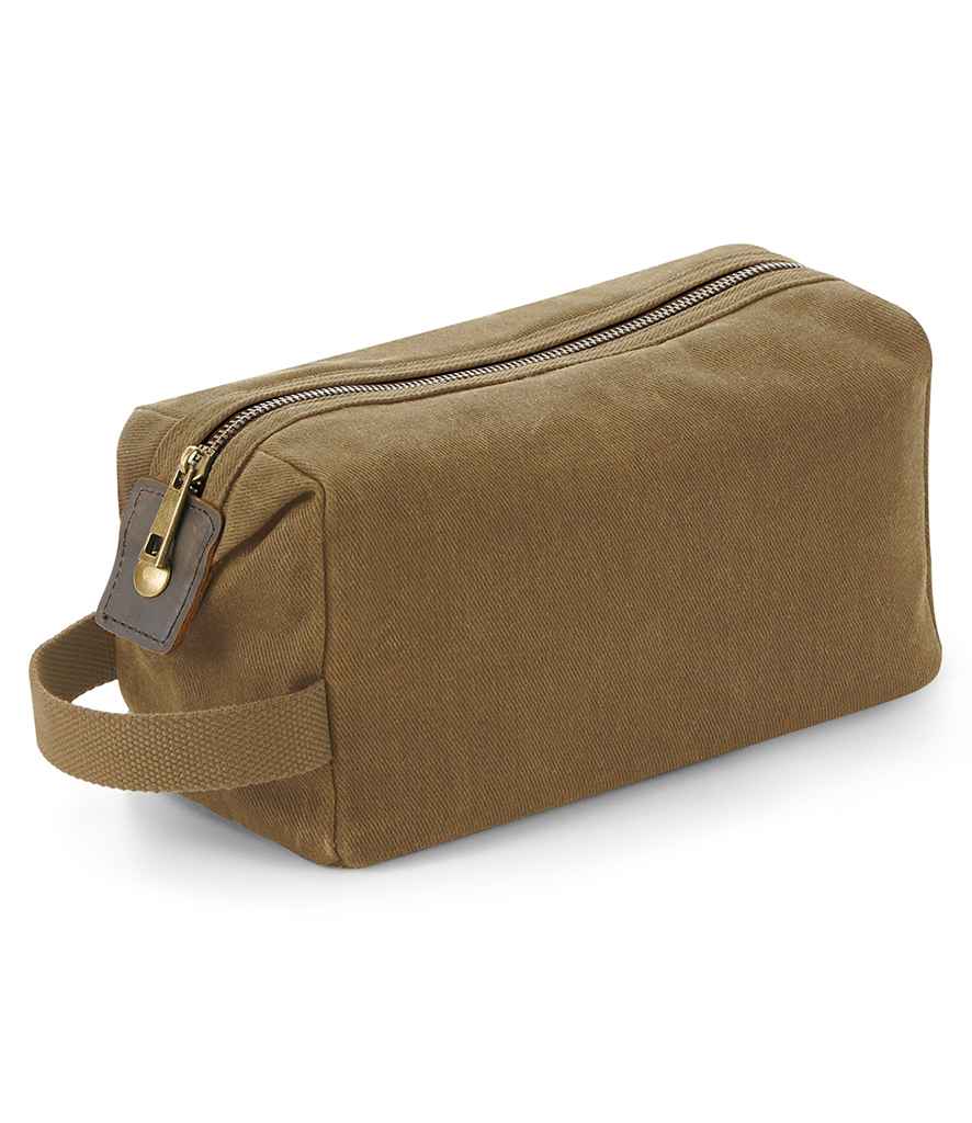 Quadra - Heritage Waxed Canvas Wash Bag - QD651 BLK ONE