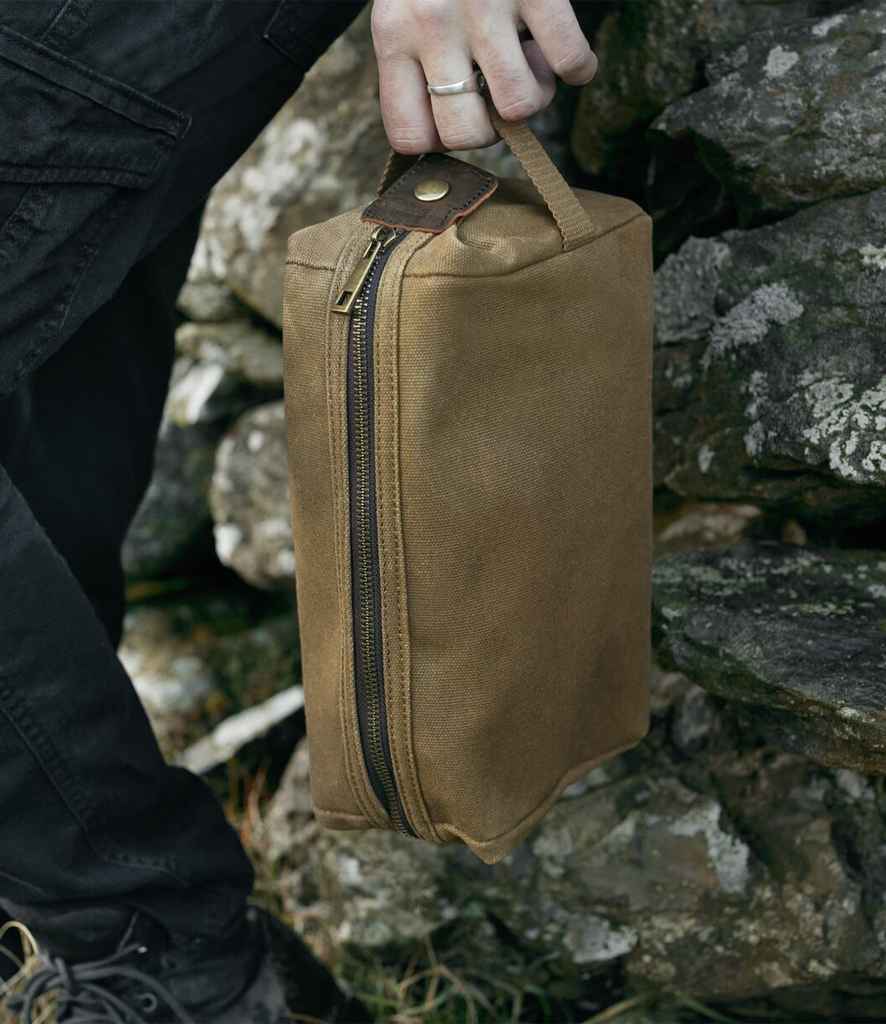 Quadra - Heritage Waxed Canvas Wash Bag - QD651 DSN ONE