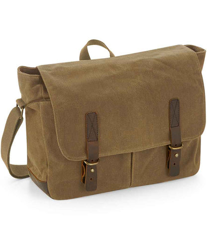 Quadra - Heritage Waxed Canvas Messenger - QD653 OLI ONE