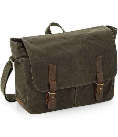 Quadra - Heritage Waxed Canvas Messenger - QD653 OLI ONE