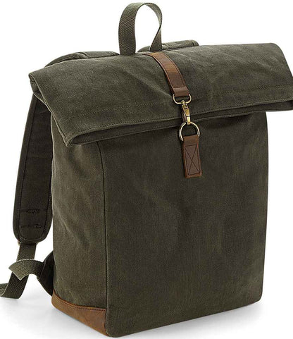 Quadra - Heritage Waxed Canvas Backpack - QD655 OLI ONE