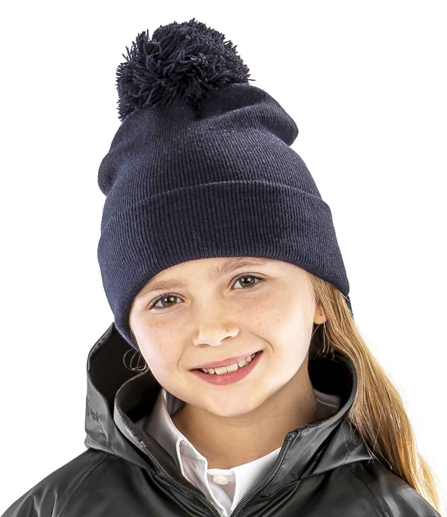 Result - Core Kids Pom Pom Beanie - RC028B NAV ONE