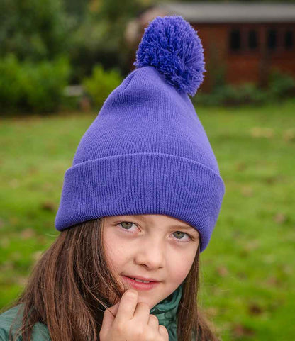 Result - Core Kids Pom Pom Beanie - RC028B PUR ONE