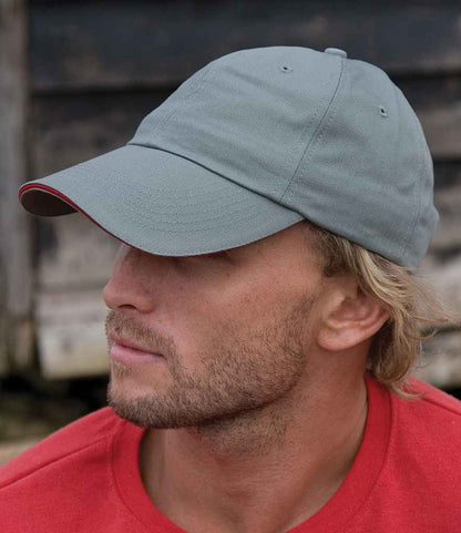 Result - Herringbone Cap - RC038 GY/RD ONE