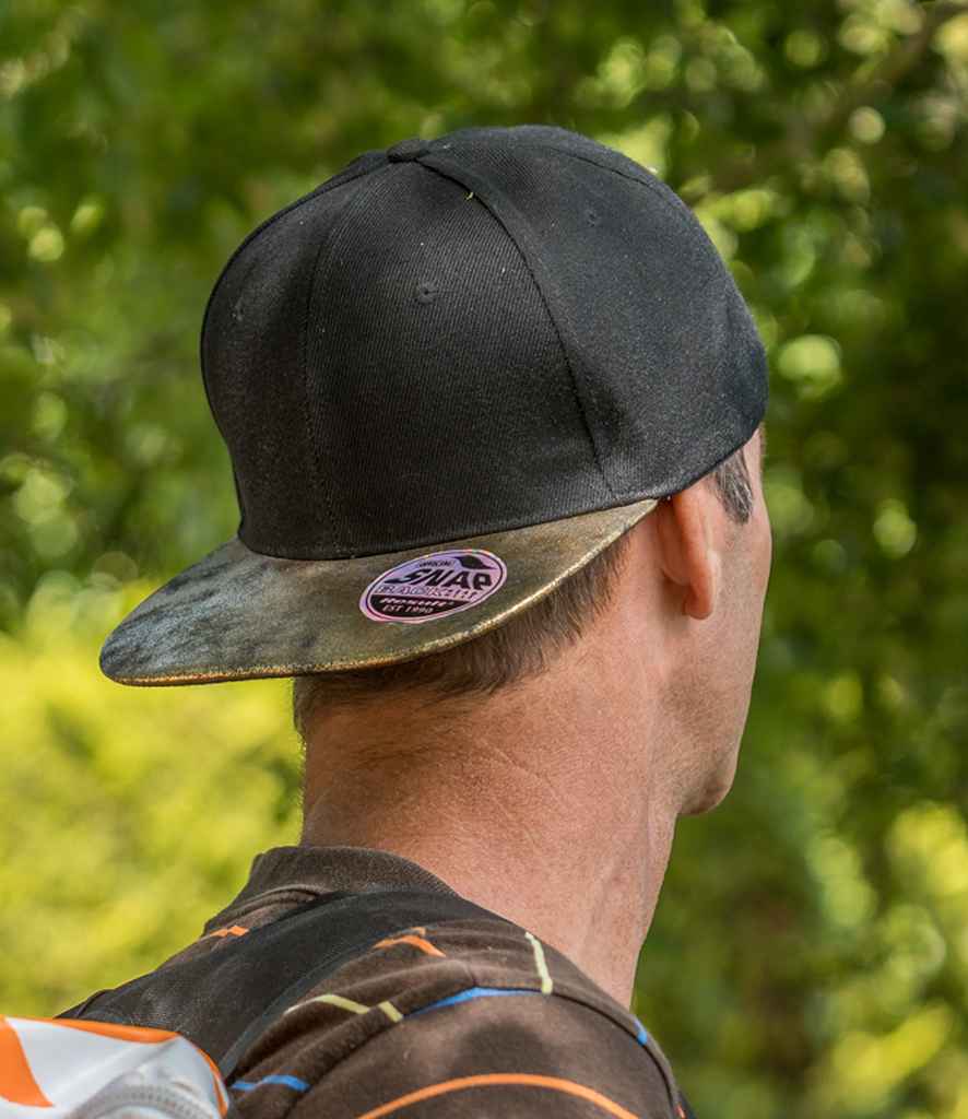 Result - Bronx Glitter Snapback Cap - RC087 BK/GO ONE