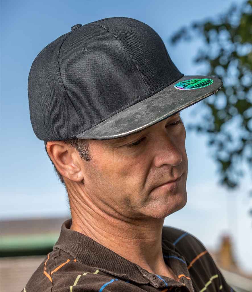 Result - Bronx Glitter Snapback Cap - RC087 BK/SI ONE
