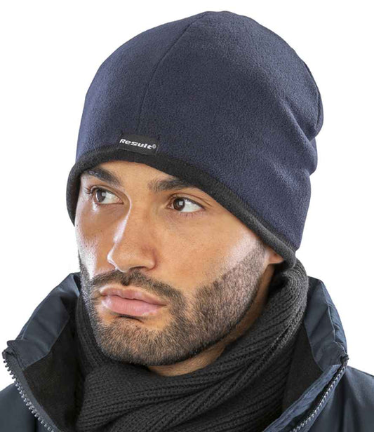 Result - Reversible Micro Fleece Bob Hat - RC142 BK/NV S