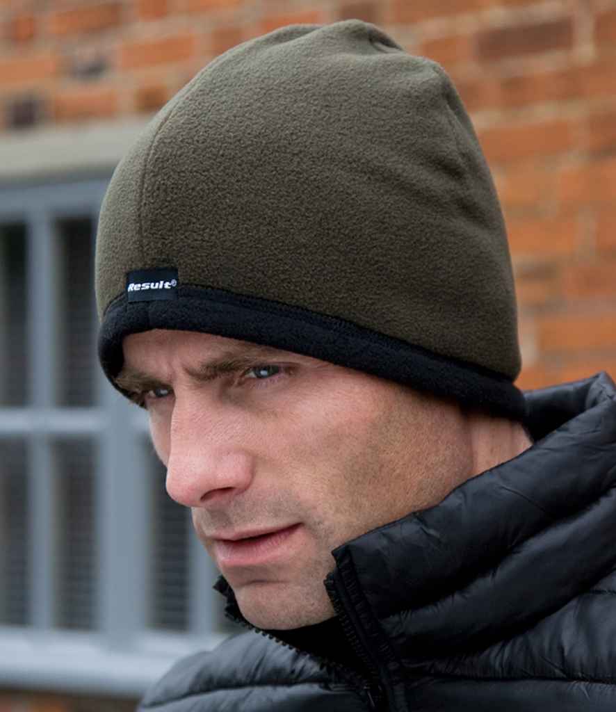 Result - Reversible Micro Fleece Bob Hat - RC142 OL/BK S