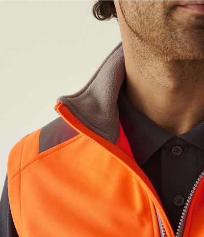 Regatta - High Visibility Pro Contract Ablaze Soft Shell Bodywarmer - Pierre Francis