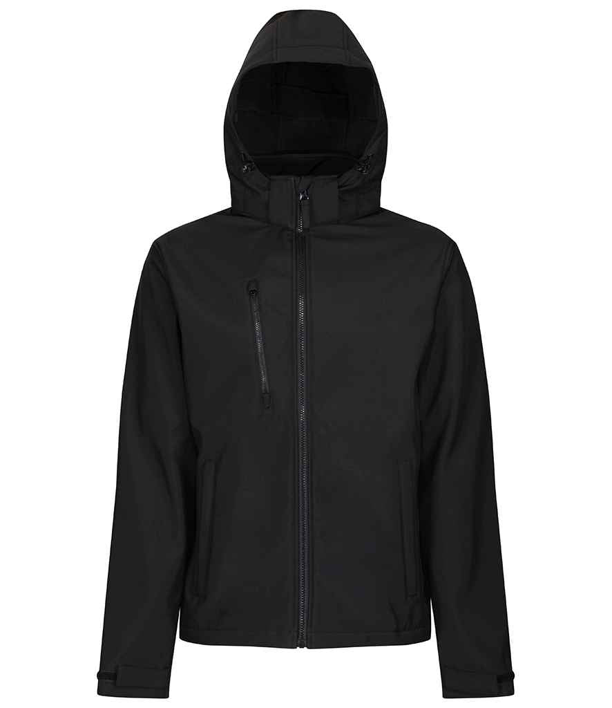 Regatta - Venturer Three Layer Hooded Soft Shell Jacket - RG635 BK/BK S