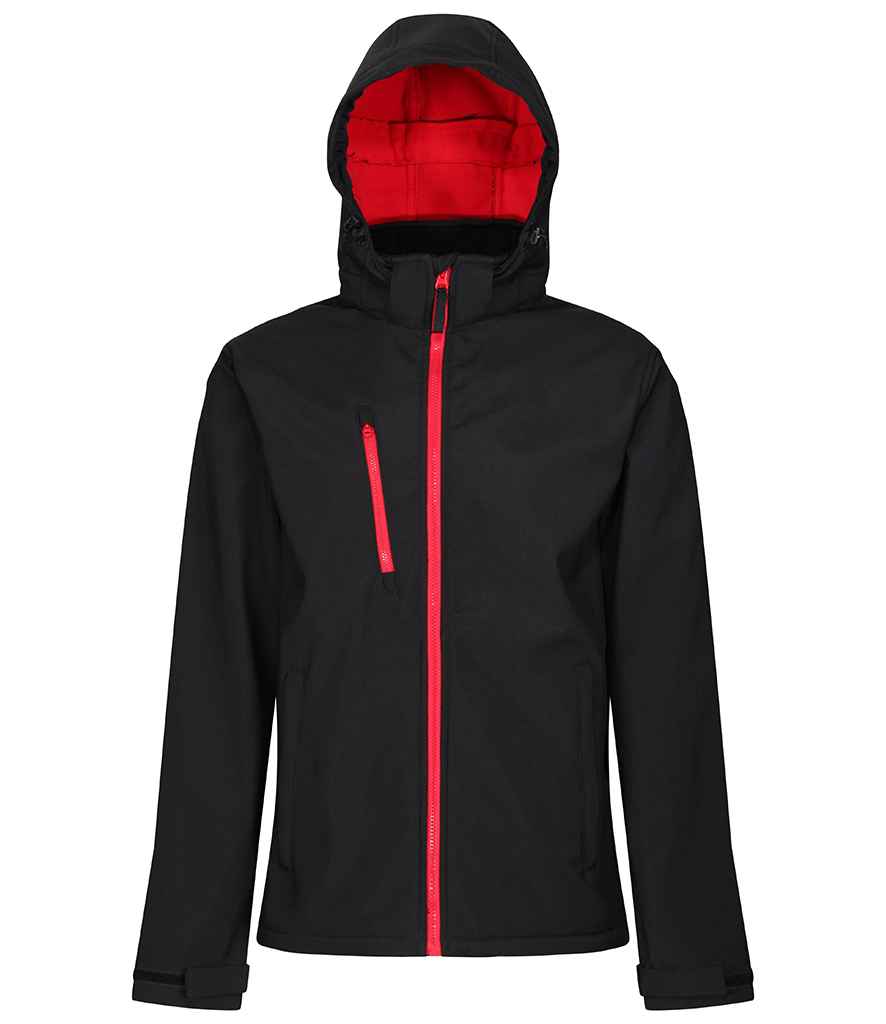 Regatta - Venturer Three Layer Hooded Soft Shell Jacket - RG635 BK/BK S